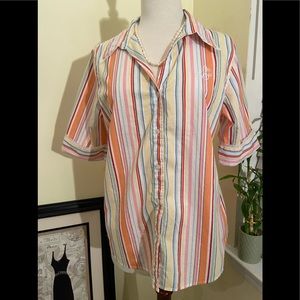 Ralph Lauren shirt striped pastel colors Size L